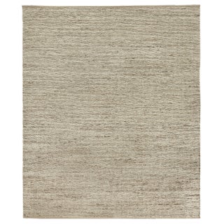 James Hand loom Wool/Polyester Beige Rug-14'x18" For Sale
