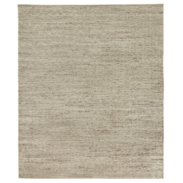 James Hand loom Wool/Polyester Beige Rug-14'x18" For Sale