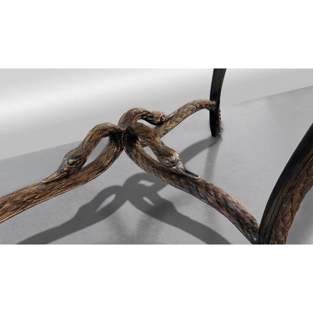Late 20th Century Console Table Pen Shell Horn Brass & Swans For Sale - Image 5 of 9