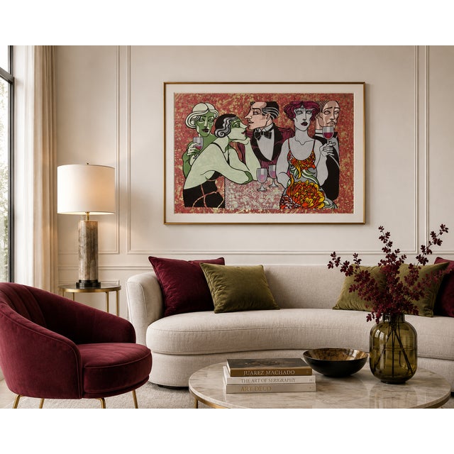 “Elegant Dinner Scene” Signed limited edition serigraph by Brazilian artist Juarez Machado. Known for his elegant and...