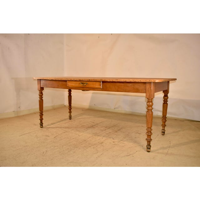 19th Century French Cherry and Pine Farm Table For Sale In Greensboro - Image 6 of 12