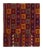 Textile 1950s Vintage Tulu Tribal Rug in Red With Polychromatic Diamond Patterns For Sale - Image 7 of 7