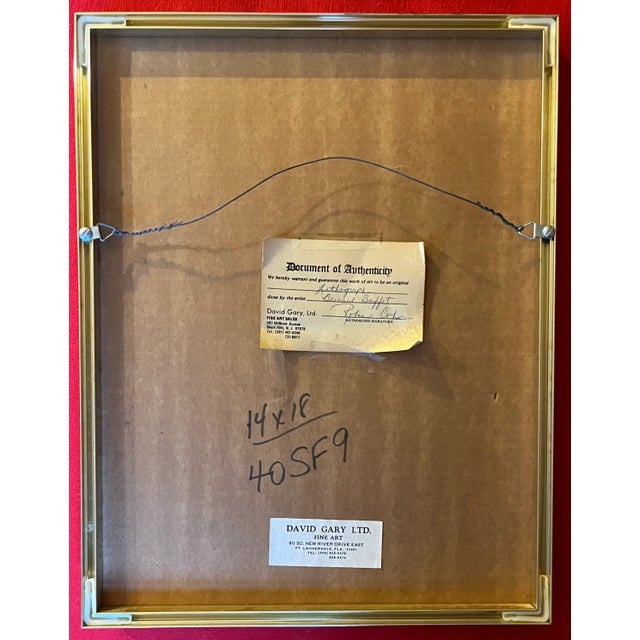 Bernard Buffet (France 1928 - 1999) Mid Century Modern Colored Lithograph Still Life of a Wine Bottle and Fish 1967 For Sale - Image 9 of 12