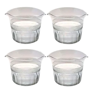 Four Anglo-irish Georgian Cut Glass Double-lip Wine Rinsers - Set of 4