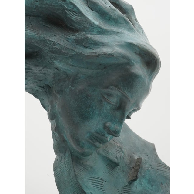 Art Deco Bronze Sculpture of Woman W. Violin on Marble Base For Sale In Philadelphia - Image 6 of 11