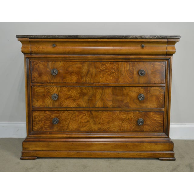 Ethan Allen Townhouse Collection Louis Philippe Style Burlwood Marble