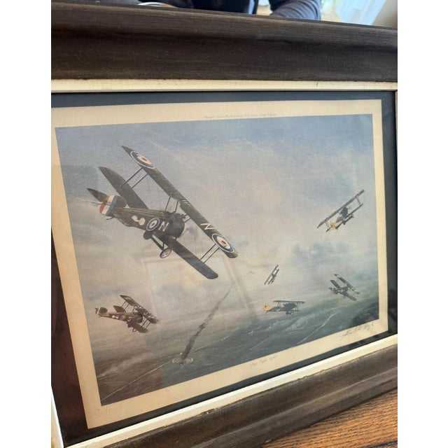 1970s Framed Print Ww1 “Dog Fight 1918” Signed in Pencil by Artist John T McCoy 1974 For Sale - Image 5 of 8