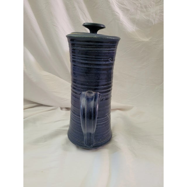 1990s Tall Signed Studio Pottery Pitcher For Sale - Image 4 of 10