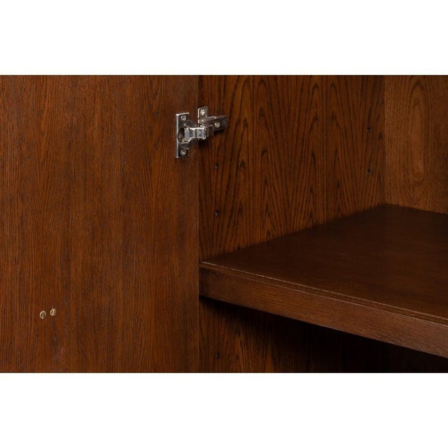 Contemporary Parquet Sideboard, 86" - Warm Brown Walnut with Square Brass-Tone Pulls For Sale - Image 11 of 12