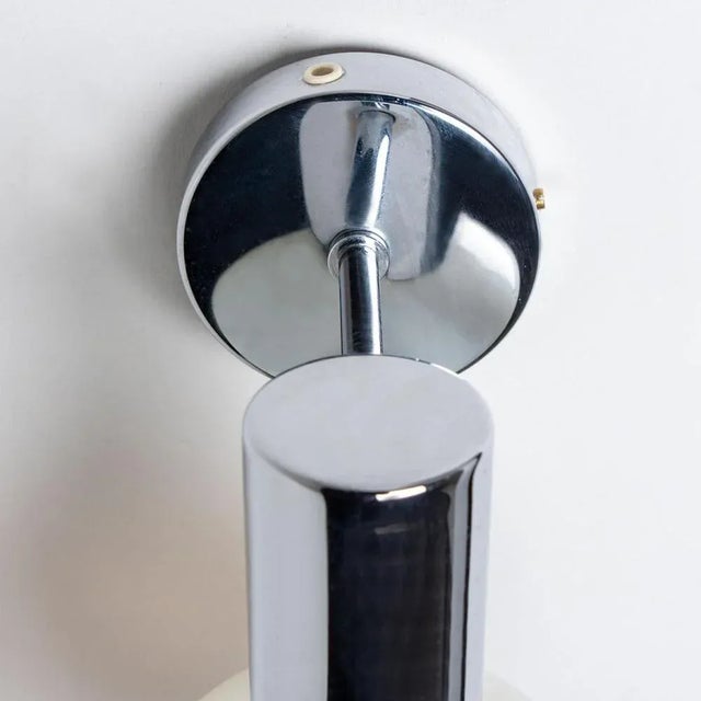Opal Glass and Chrome Wall Light from Glashütte Limburg, 1970s For Sale - Image 4 of 15