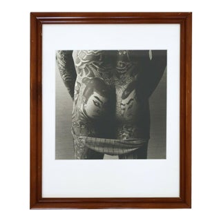 Contemporary Framed Black & White Photograph Male Nude Tattoos Diane Mansfield For Sale