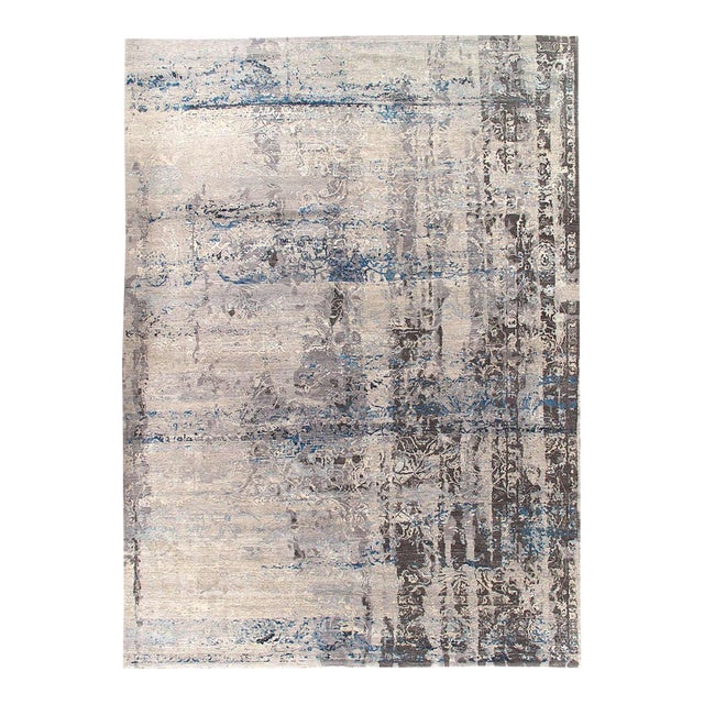 Pasargad DC Gray Color Fine Hand Knotted Modern Rug For Sale