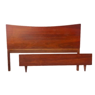 Vintage Mid-Century Modern Queen Geometric Headboard For Sale