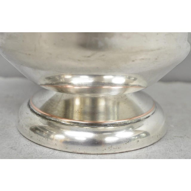 Vintage English Regency Style Silver Plated Low Champagne Chiller Ice Bucket For Sale In Philadelphia - Image 6 of 16