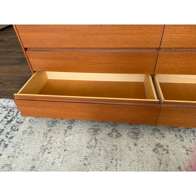 Vintage Danish Modern Teak 10-Drawer Dresser by Nordisk Andels-Eksport (Denmark) For Sale - Image 11 of 16