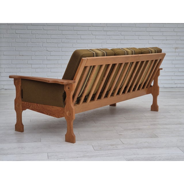 Danish 3-Seater Sofa in Wool and Oak, 1970s For Sale - Image 12 of 18