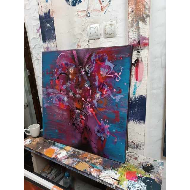 The Chrysalis of 7 PM from the series “Kafkian eternity with flowers at 7 pm” Signed: 15 June 2025 Dimensions: 60 x 60 cm...