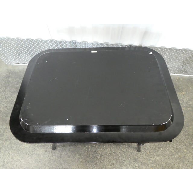 Black 1970s Italian Painted Tole Tray Table With Faux Bamboo Legs For Sale - Image 8 of 13