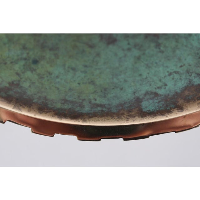 1940s Large Art Deco Bronze Dish with Verdigris Green Patina, 1940s For Sale - Image 5 of 9