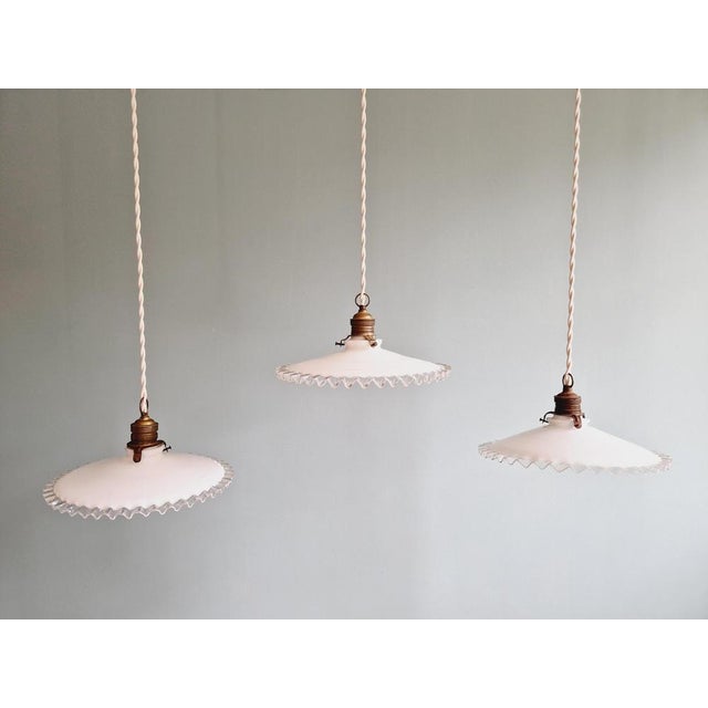 Suspension Light in White White Opaline, 1930s For Sale - Image 5 of 17