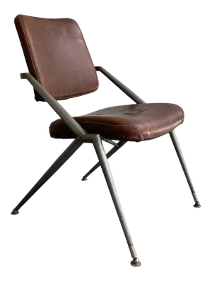 Mid-Century Steel and Leather Office Chair by Cramer