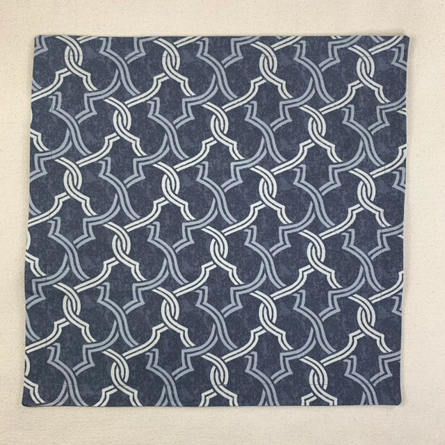 2020s Designer P Kaufmann Waverly Gray & Ivory Fretwork Geometric Lattice Trellis Pillow Covers- Pair For Sale - Image 5 of 9