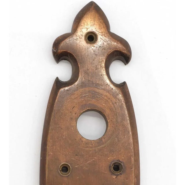 Late 20th Century Late 20th Century Vintage Copper Finish Brass Door Knob & Backplate Set For Sale - Image 5 of 7