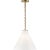 Transitional Thomas O'Brien for Visual Comfort Signature Katie Conical Pendant in Hand-Rubbed Antique Brass with White Glass For Sale - Image 3 of 4