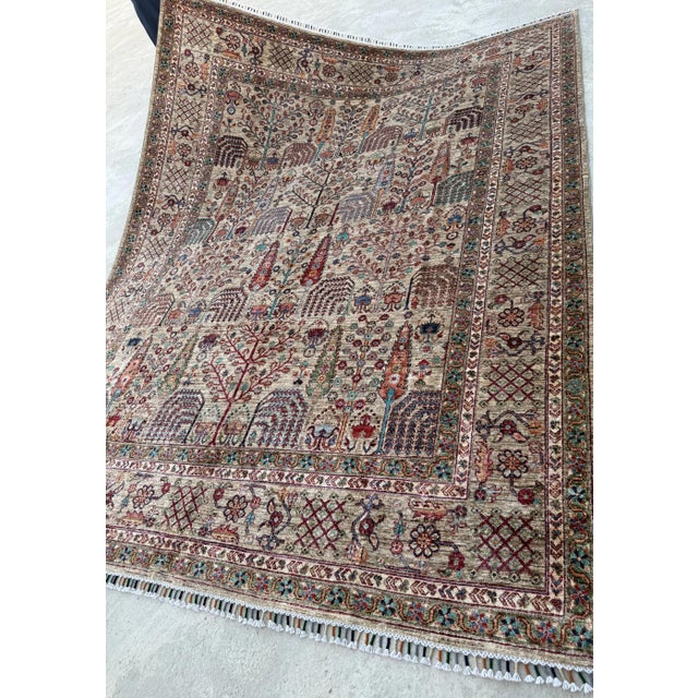 Beige Persian Bakhtiari Design Weeping Willow Tree of Life Rug, 07'10 X 09'11 For Sale - Image 6 of 9
