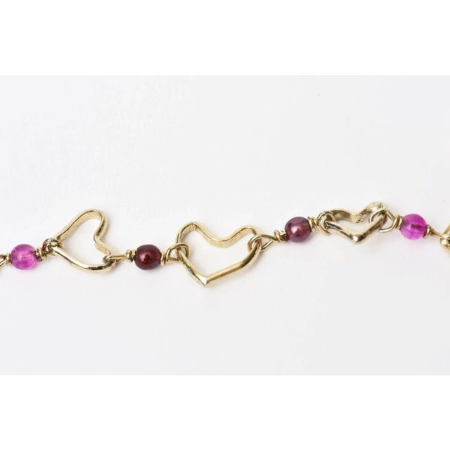Black Vintage Yves Saint Laurent Glass 6 Strand Necklace, Purple and Black, 1970's For Sale - Image 8 of 10