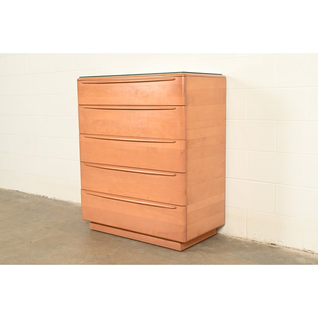 Heywood Wakefield Mid-Century Modern Solid Birch Five-Drawer Highboy Dresser, 1965 For Sale - Image 18 of 18