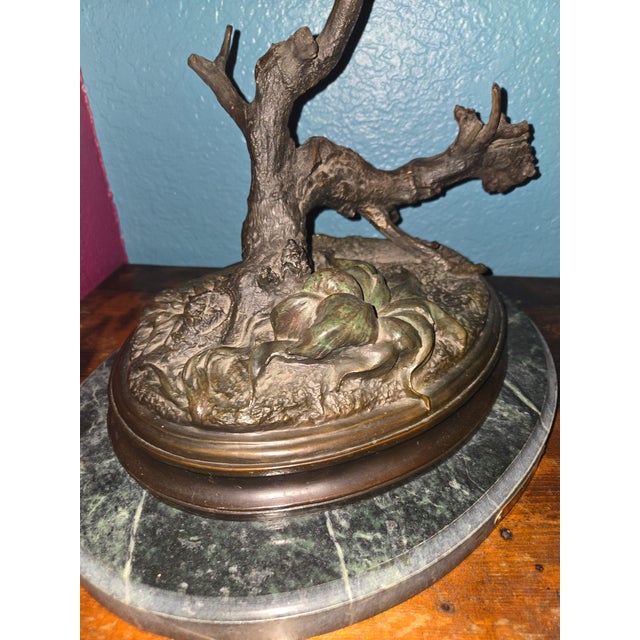 Late 20th Century Late 20th Century Owl, Finest Us Lost Wax Bronze Statue Signed Jules Moigniez ~ Large For Sale - Image 5 of 9