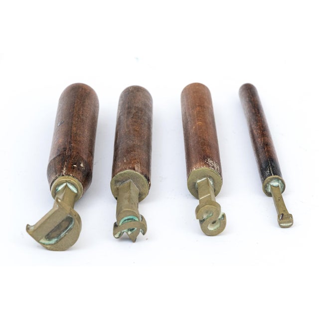 English Antique 19th-Century Brass Bookbinding Hand Stamps - Set of 4 For Sale - Image 3 of 7