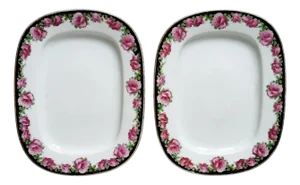 Antique Viennese Porcelain Serving Platters, Set of 2