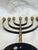 Vintage Jerusalem Brass Menorah – Modernist Sculptural Judaica With Black Accents For Sale - Image 9 of 12