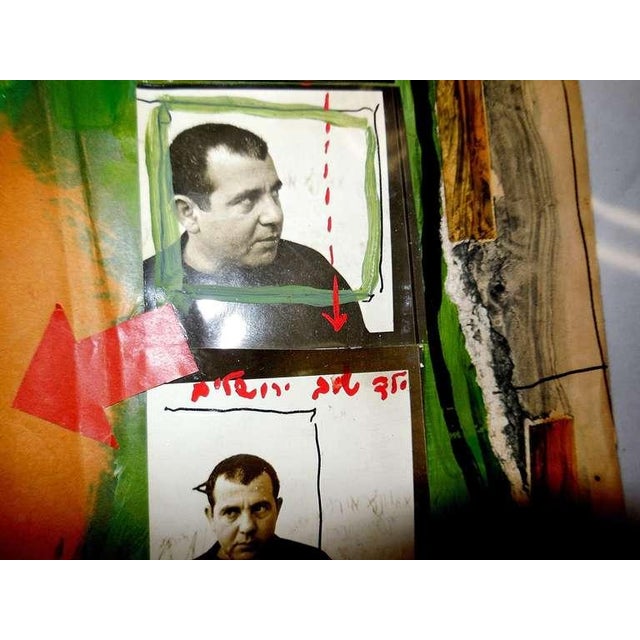 Green Igael Tumarkin, Israeli Mixed Media Painting, Tumarkin Abstract Surrealist Photo Collage For Sale - Image 8 of 9