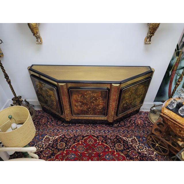 Art Deco Bernhard Rohne for Mastercraft "Tree of Life" Credenza Console, Circa 1980s For Sale - Image 3 of 10