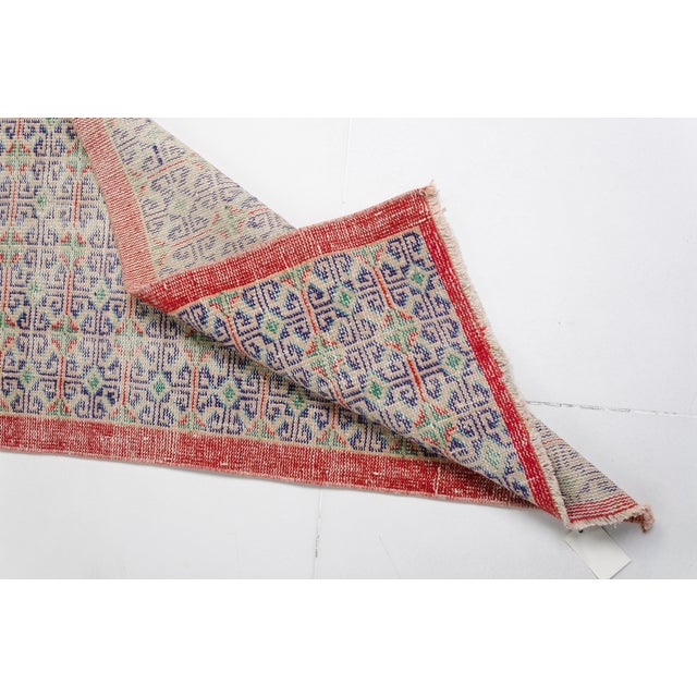 1950s Geometric Tribal Rug, Rustic Farmhouse Hallway Decor For Sale - Image 10 of 10