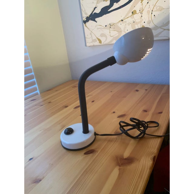 White Modern Contemporary Gooseneck Desk Lamp For Sale - Image 8 of 13