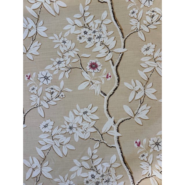 China Seas Quadrille Spring Blossom Beige/Old Lavender/Tan Fabric 1 5/8 Yards 304200f-02 For Sale - Image 4 of 6