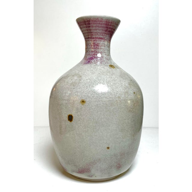 1980s Signed Studio Pottery Vase With Sang De Boeuf Flambé For Sale - Image 4 of 8