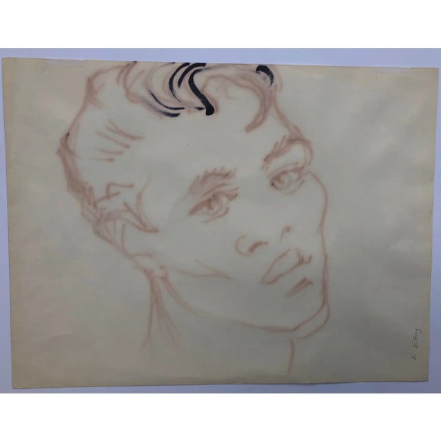 Portrait of a man by gay Philadelphia artist Emlen Pope Etting Jr (1905-1993). This work is signed on the back in pencil.