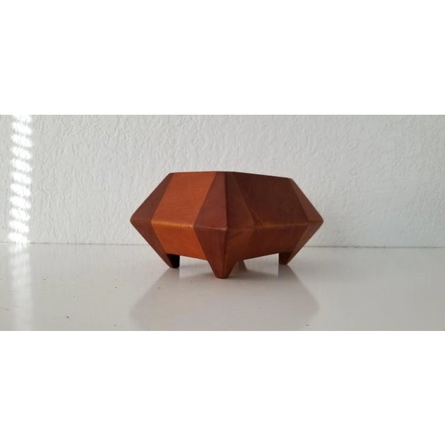 Mid-Century Modern Postmodern Geometric Art Decorative Wood Box For Sale - Image 3 of 10