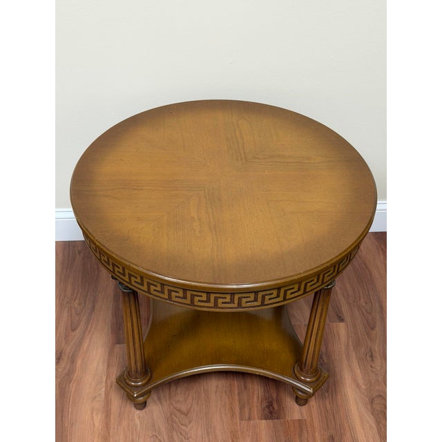 Vintage Regency Style Greek Key Side Table For Sale In New York - Image 6 of 16