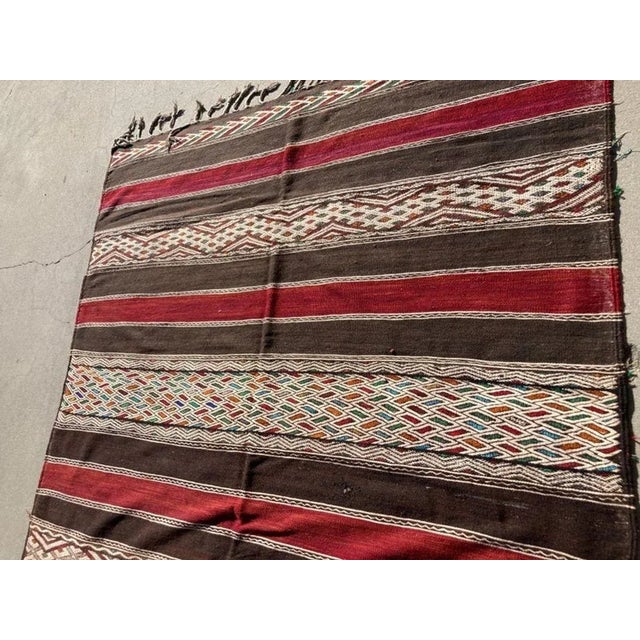 Mid 20th Century Vintage Moroccan Tribal Kilim Rug For Sale - Image 9 of 13