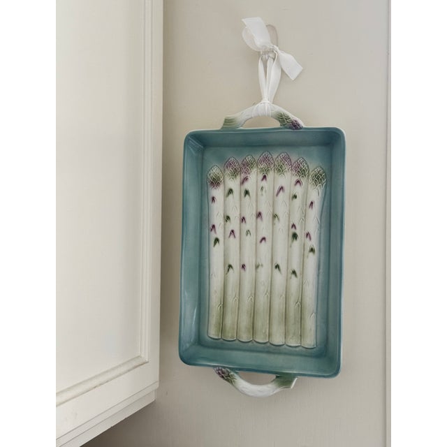 Made in Italy Vintage Asparagus Plate With Handles For Sale - Image 17 of 17