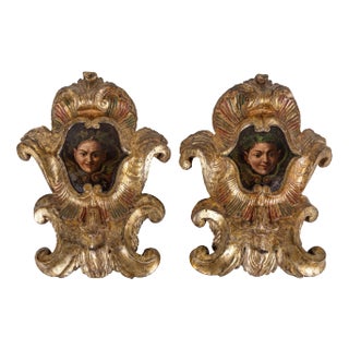 Whimsical, Polychrome Wall Plaques, circa 1805 - A Pair For Sale