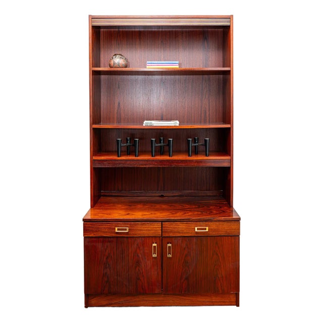 Danish Rosewood Bookcase & Cabinet For Sale