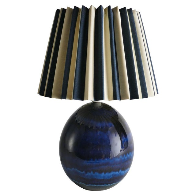 Blue Stoneware Table Lamp by Carl-Harry Stålhane, Sweden, 1970s For Sale - Image 16 of 16