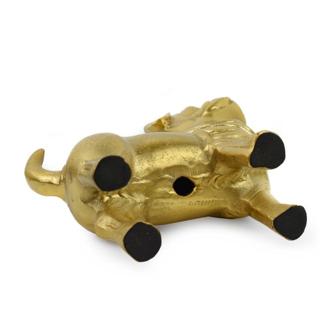 Metal Late 20th Century Golden Cast Metal Bulldog Figurine For Sale - Image 7 of 7
